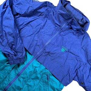 VTG streetwear Colorblock Windbreaker Jacket Men's Sz L Alaska 80s 90s Hong Kong